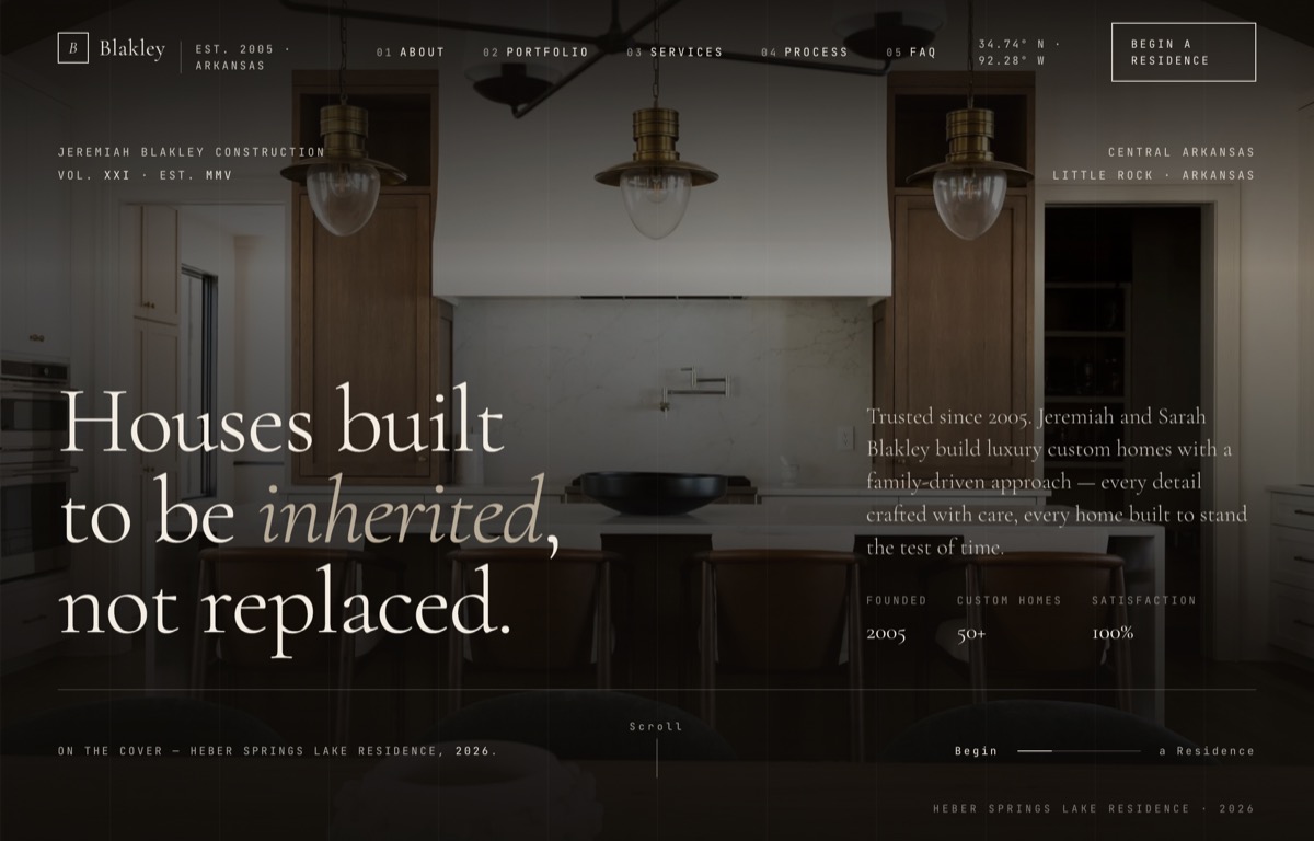 Jeremiah Blakley Construction website